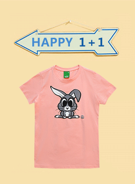 [3QR] 1+1 EVENT 패밀리 토끼 티셔츠